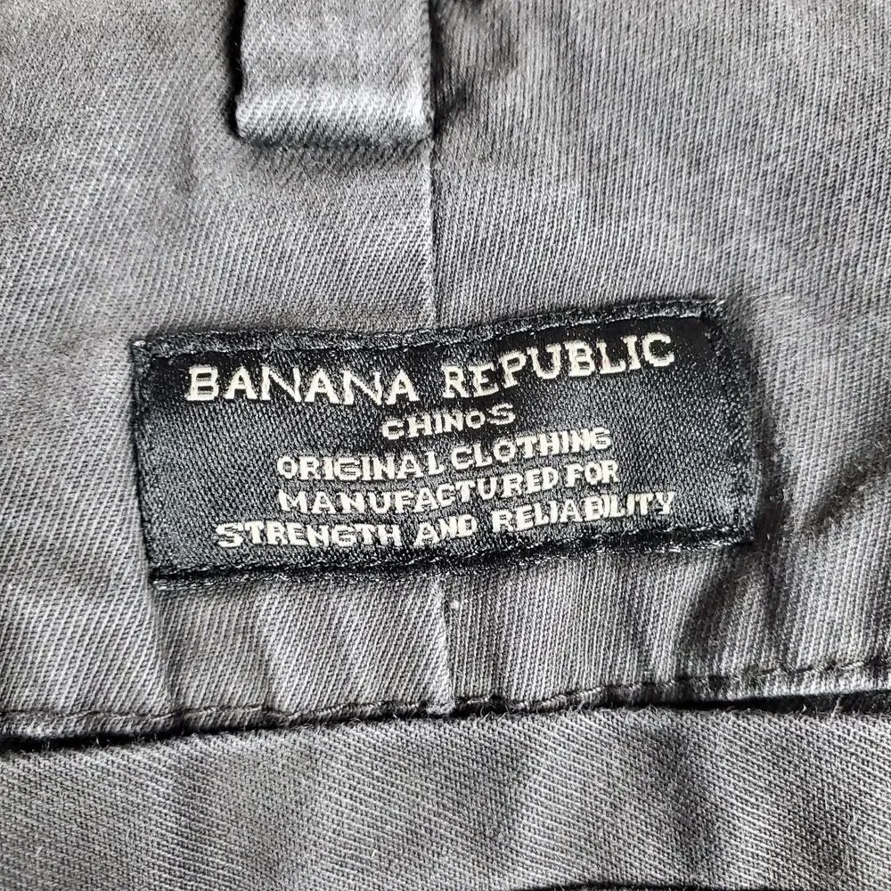 Banana Republic Aiden Chino Pants Mens 38x30 Gray Classic Fit Stretch Casual